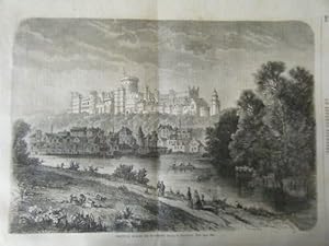 GRAVURE SUR BOIS 19è CHATEAU ROYAL WINDSOR ANGLETERRE