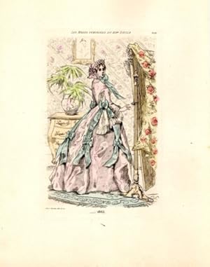 POINTE SECHE EN COULEUR DE BOUTET DEBUT 20è MODES FEMININES 1863