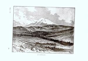 GRAVURE SUR BOIS 19ème VOLCAN LE CHIMBORAZO EQUATEUR