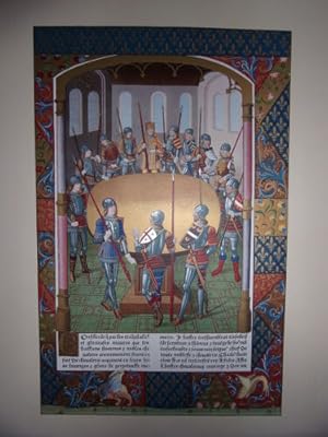 CHROMOLITHOGRAPHIE FIN 19ème CHEVALIERS ET NOBLES AUTOUR DE CHARLES VIII