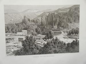 GRAVURE SUR BOIS 19ème VUE DE GHIROUSSI ARMENIE