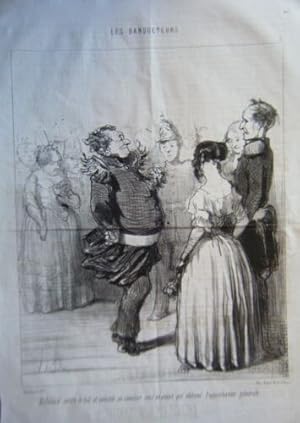 LITHOGRAPHIE ORIGINALE DE DAUMIER 19ème LES BANQUETEURS RIFOLARD