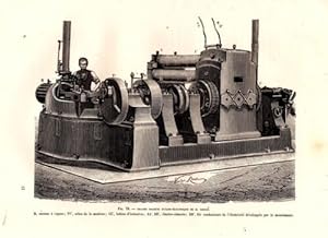 GRAVURE SUR BOIS 19è GRANDE MACHINE DINAMO LECTRIQUE DE EDISON MOTEUR A VAPEUR