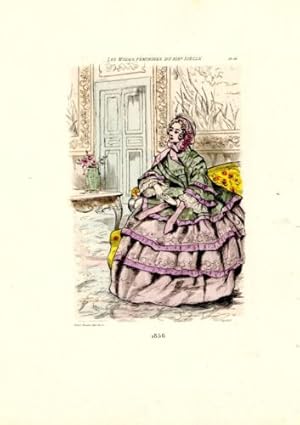 POINTE SECHE EN COULEUR DE BOUTET DEBUT 20ème MODES FEMININES 1856