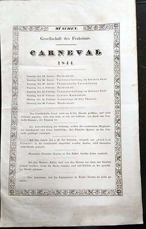 Gesellschaft des Frohsinns. Carneval 1844.