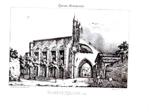 LITHOGRAPHIE 19è GUIENNE MONUMENTALE EGLISE de MIRANDE GERS