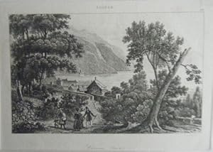 GRAVURE SUR ACIER 19ème CLARENS - VAUD - SUISSE