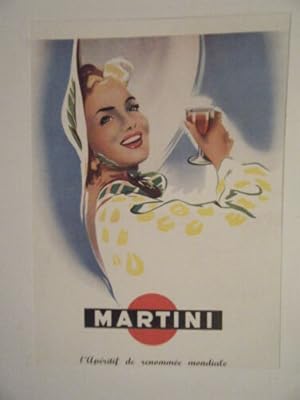 COMPOSITION COULEUR 20ème PUBLICITE MARTINI APERITIF RENOMMEE MONDIALE