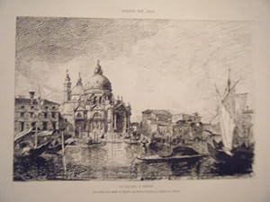 GRAVURE SUR BOIS 19ème LA SALUTE A VENISE ITALIE