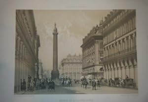 LITHOGRAPHIE 19è PARIS DANS SA SPLENDEUR COLONNE DE LA GRANDE ARMEE