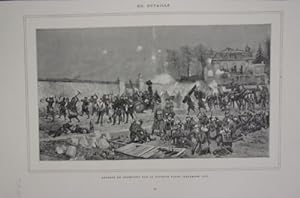 PLANCHE DESSIN DETAILLE 19è DEFENSE DE CHAMPIGNY PAR LA DIVISION FARON DEC 1870