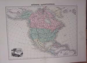 GRAVURE COULEUR ATLAS MIGEON 1873 CARTE AMERIQUE SEPTENTRIONALE