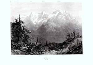 GRAVURE SUR ACIER 19ème MURREN SUISSE