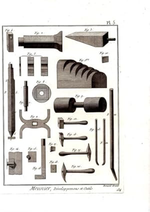 GRAVURE 18ème d' EPOQUE MEUNIER DEVELOPPEMENT ET OUTILS