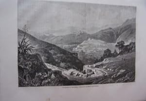 GRAVURE SUR BOIS 19ème VUE GENERALE DE GUANAJUATO MEXIQUE