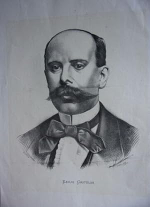 LITHOGRAPHIE DU PANTHEON REPUBLICAIN 1874 EMILIO CASTELAR HOMME POLITIQUE