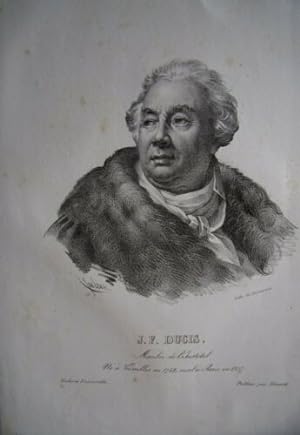 LITHOGRAPHIE DE DUCARMES 1820 J.F. DUCIS MEMBRE DE L' INSTITUT