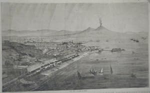 GRAVURE SUR BOIS 19ème GOLFE DE NAPLES ITALIE