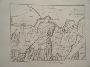 GRAVURE SUR ACIER VERS 1820 PLAN DE LA BATAILLE DE LA TREBBIA ITALIE