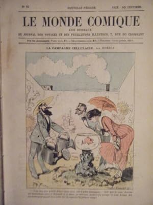 LE MONDE COMIQUE N° 92 VERS 1880 GRAVURE COULEUR DE ROBIDA LA CAMPAGNE CELLULAIR