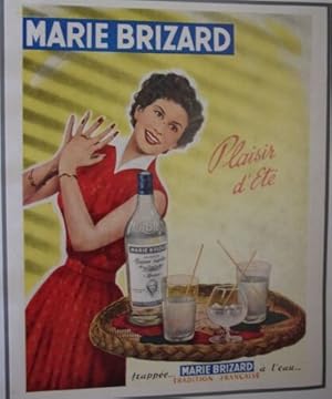 PLANCHE COULEUR 20ème PUBLICITE MARIE BRIZARD FRAPPEE A L' EAU PLAISIR D' ETE