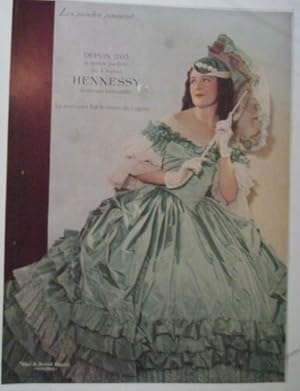 PLANCHE COULEUR 20ème PUBLICITE COGNAC HENNESSY MODE SOUS LE SECOND EMPIRE 1860