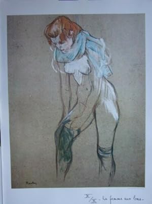 TIRAGE MODERNE 1980 TOULOUSE LAUTREC LA FEMME AUX BAS