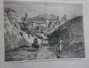 GRAVURE SUR BOIS ETATS PONTIFICAUX VILLE DE VITERBE OCCUPEE PAR BRIGADE MIXTE