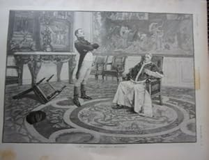 GRAVURE SUR BOIS ILLUSTRATION 1894 D' APRES J.P. LAURENS LE PAPE ET L' EMPEREUR