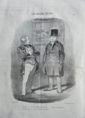 LITHOGRAPHIE ORIGINALE DE DAUMIER 19ème LES PARISIENS EN 1848