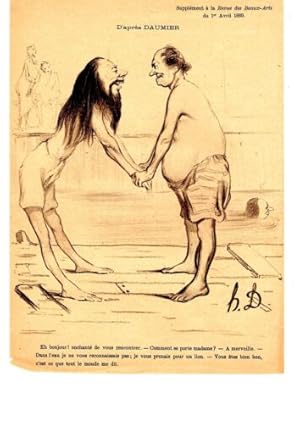 GRAVURE 19ème D' APRES DAUMIER ENCHANTE DE VOUS RENCONTRER