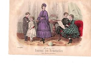 GRAVURE COULEUR MODES DE PARIS JOURNAL DES DEMOISELLES N° 3779 DECEMBRE 1870