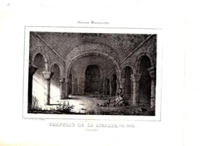 LITHOGRAPHIE 19ème GUIENNE MONUMENTALE CHAPELLE DE LA LIBARDE GIRONDE