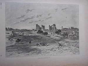 GRAVURE SUR BOIS VERS 1890 VUE DE SAMARKAND OUZBEKISTAN