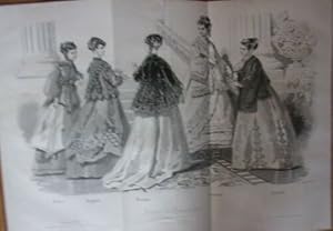 GRAVURE MODES JOURNAL DES DEMOISELLES OCTOBRE 1867 ROMEO DAGMAR HERNANI JAPONAI