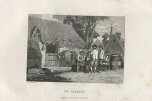 GRAVURE SUR ACIER 19ème LE CABARET BRETAGNE