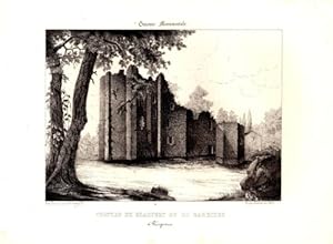 LITHOGRAPHIE GUIENNE MONUMENTALE 19è CHATEAU DE BEAUFORT OU DEBARRIERE PERIGUEUX