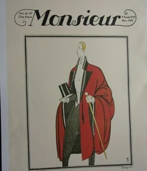 RETIRAGE MODERNE PAGE REVUE MONSIEUR N° 27 1922 SIGNEE BENITO CAPE POUR LE SOIR