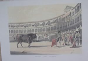 TIRAGE COULEUR 20ème D' APRES UNE GRAVURE TAUROMACHIE EL MATADOR