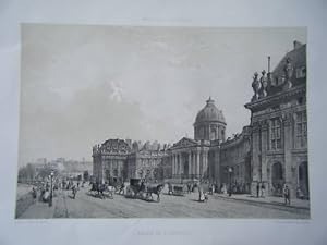 LITHOGRAPHIE 19ème PARIS DANS SA SPLENDEUR PALAIS DE L'INSTITUT