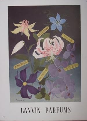 PLANCHE COULEUR 20ème ILLUSTREE PAR ALJANVIC PUBLICITE LANVIN PARFUMS