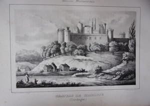 LITHOGRAPHIE 19ème GUIENNE MONUMENTALE CHATEAU DE LA MAROITE DORDOGNE