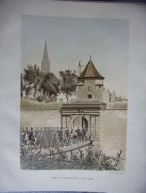 GRAVURE SCHWEITZER 1894 STRASBOURG PORTE D' AUSTERLITZ VERS 1860