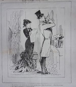 LITHOGRAPHIE DE GREVIN 19ème FANTAISIES POLITIQUES DANS LES JOURNAUX