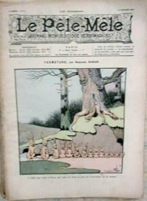 REVUE PELE MELE N°2 13 FEVRIER 1901 COUVERTURE FERMETURE CHASSE BENJAMIN RABIER