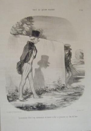 LITHOGRAPHIE ORIGINALE DE DAUMIER 19ème TOUT CE QU' ON VOUDRA TROP SENTIMENTAL