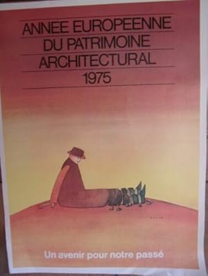 PLANCHE PUBLICITAIRE APRES FOLON 1975 ANNEE EUROPEENNE PATRIMOINE ARCHITECTURAL