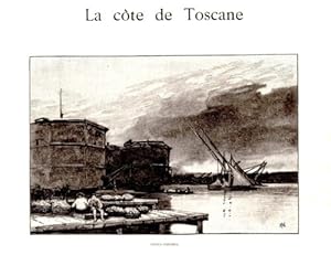 GRAVURE SUR BOIS 19ème CIVITA VECCHIA ITALIE