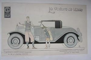 PLANCHE COULEUR 20ème PUBLICITE LA VOITURE DE L' ELITE GARAGE IRAT PARIS