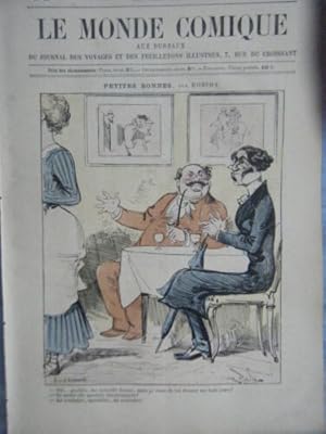 LE MONDE COMIQUE N° 78 VERS 1880 GRAVURE EN COULEUR DE ROBIDA PETITES BONNES